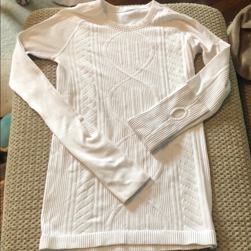 Lululemon white long sleeve ribbed shirt - 4/6